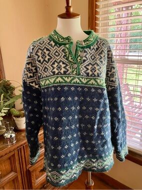 L.L. Bean vintage wool fair isle sweater XL